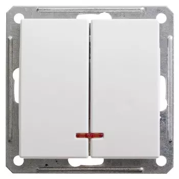 Выключатель встраиваемый Schneider Electric W59 VS516-251-1-86 двухклавишный с индикатором белый