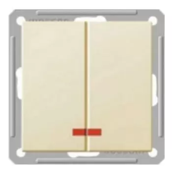 Выключатель встраиваемый Schneider Electric W59 VS516-251-2-86 двухклавишный с индикатором слоновая кость