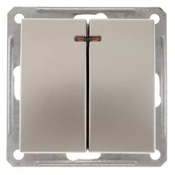 Выключатель встраиваемый Schneider Electric W59 VS516-251-4-86 двухклавишный с индикатором шампань