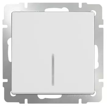 Выключатель встраиваемый Werkel WL01-SW-1G-2W-LED одноклавишный проходной с индикатором белый