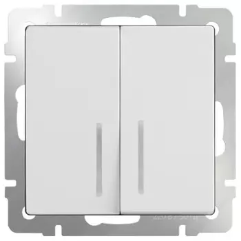 Выключатель встраиваемый Werkel WL01-SW-2G-LED двухклавишный с индикатором белый