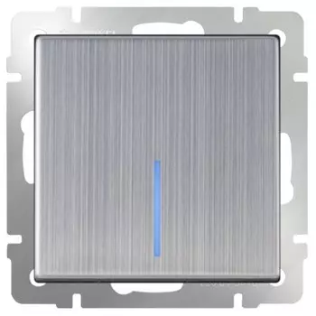 Выключатель встраиваемый Werkel WL02-SW-1G-LED одноклавишный с индикатором глянцевый никель