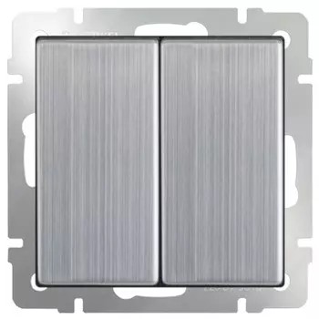 Выключатель встраиваемый Werkel WL02-SW-2G-2W двухклавишный проходной глянцевый никель