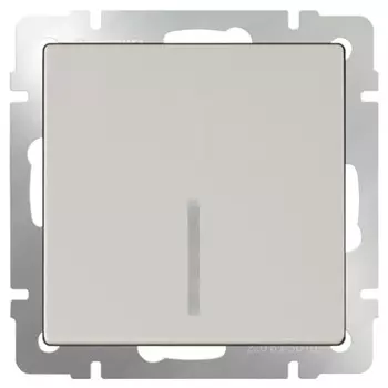 Выключатель встраиваемый Werkel WL03-SW-1G-2W-LED-ivory одноклавишный проходной с индикатором слоновая кость