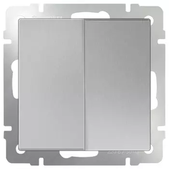 Выключатель встраиваемый Werkel WL06-SW-2G двухклавишный серебряный