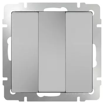 Выключатель встраиваемый Werkel WL06-SW-3G трехклавишный серебряный