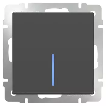 Выключатель встраиваемый Werkel WL07-SW-1G-LED одноклавишный с индикатором серо-коричневый