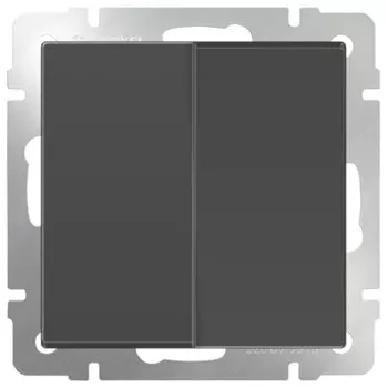 Выключатель встраиваемый Werkel WL07-SW-2G-2W двухклавишный проходной серо-коричневый