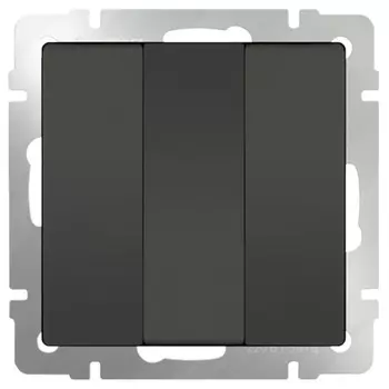 Выключатель встраиваемый Werkel WL07-SW-3G трехклавишный серо-коричневый