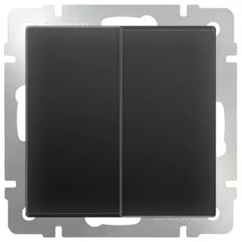 Выключатель встраиваемый Werkel WL08-SW-2G-2W двухклавишный проходной черный матовый