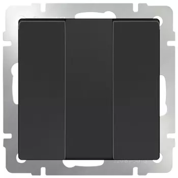 Выключатель встраиваемый Werkel WL08-SW-3G трехклавишный черный матовый