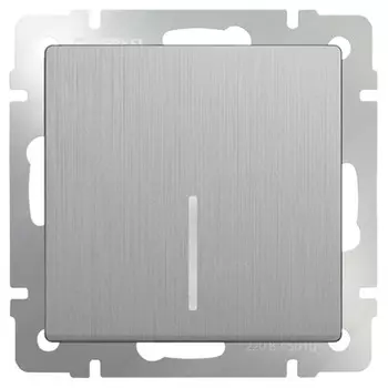 Выключатель встраиваемый Werkel WL09-SW-1G-LED одноклавишный с индикатором серебряный рифленый