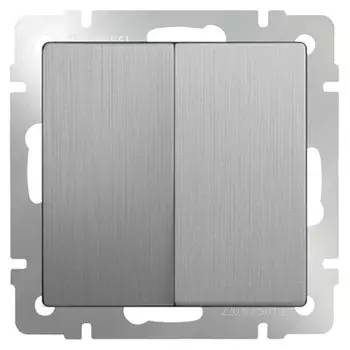 Выключатель встраиваемый Werkel WL09-SW-2G-2W двухклавишный проходной серебряный рифленый