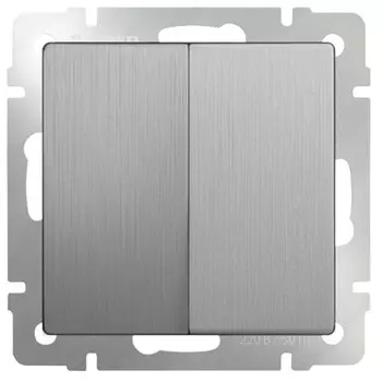 Выключатель встраиваемый Werkel WL09-SW-2G двухклавишный серебряный рифленый