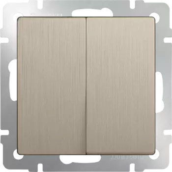 Выключатель встраиваемый Werkel WL10-SW-2G двухклавишный шампань рифленый