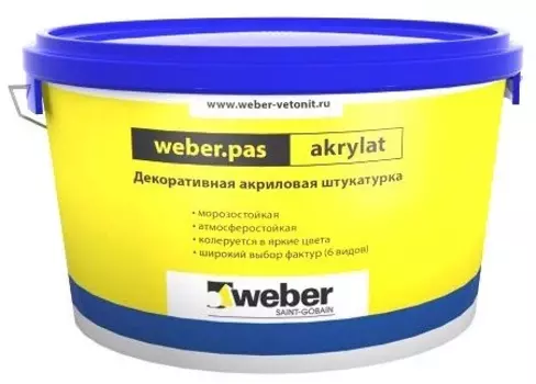 Weber.Pas Akrylat, 25 кг, Штукатурка декоративная акриловая короед