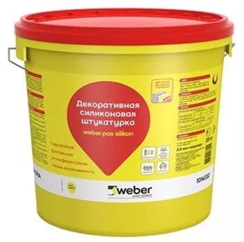 Weber.Pas Silikon, 25 кг, Штукатурка декоративная силиконовая шуба, 2 мм