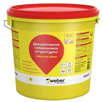 Weber.Pas Silikon, 25 кг, Штукатурка декоративная силиконовая шуба, 1.5 мм