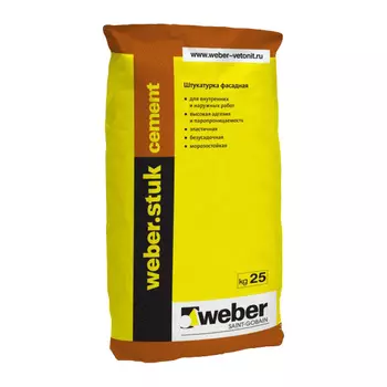 Weber.stuck Cement, 25 кг, Штукатурка цементная фасадная для машинного нанесения