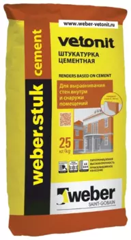 Weber.Stuk Cement, 25 кг, Штукатурка цементная