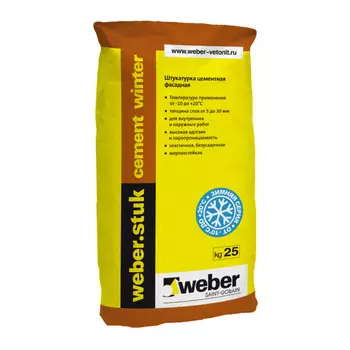 Weber.stuk Cement Winter, 25 кг, Штукатурка цементная