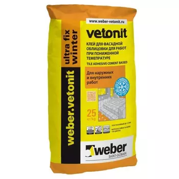Weber.Vetonit Ultra Fix Winter, 25 кг, Клей для плитки