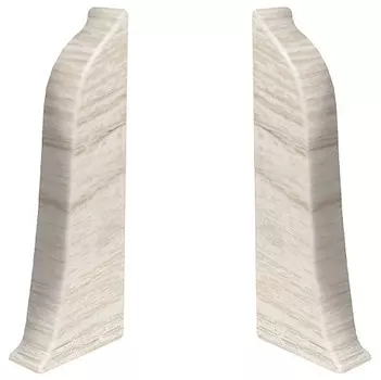 Заглушка для плинтуса ПВХ Aberhof 3066 Дуб Серебряный левая и правая 2 штуки