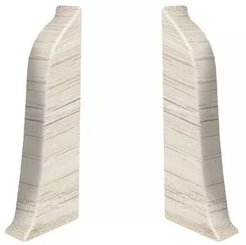 Заглушка для плинтуса ПВХ Aberhof 8011 Дуб Полярный левая и правая 2 штуки