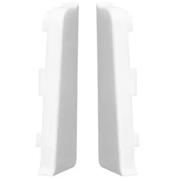 Заглушка для плинтуса ПВХ Arbiton Indo 01 Белый блеск левая и правая 2 штуки