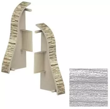 Заглушка для плинтуса ПВХ Decoplast Ecoline Комфорт-классик 106 Ясень серый левая и правая 2 штуки