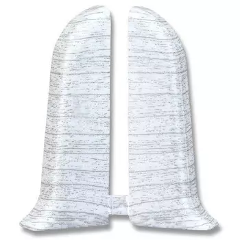 Заглушка для плинтуса ПВХ Ideal Комфорт К55-Тп 252 Ясень белый левая и правая