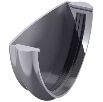 Заглушка желоба Технониколь ПВХ D125/82 мм серая