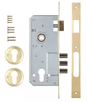 Замок врезной цилиндровый Kale Kilit 152/3MR латунь 45 мм