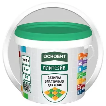 Затирка эластичная для швов Основит Плитсэйв XC6 Е светло-серая 021 2 кг