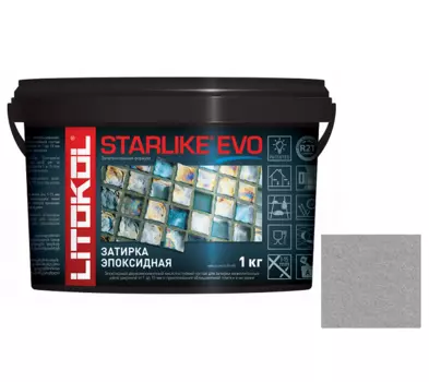 Затирка эпоксидная для швов Litokol Starlike Evo S.110 Grigio Perla серый жемчуг 1 кг