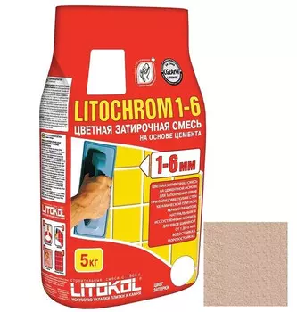 Затирка цементная для швов Litokol Litochrom 1-6 C.60 бежевая 5 кг