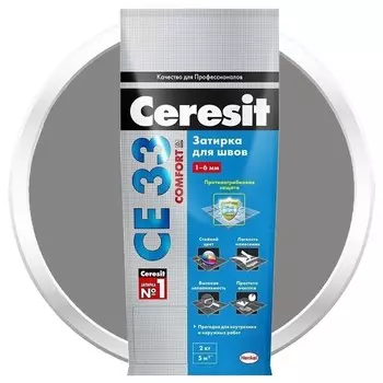 Затирка цементная для узких швов Ceresit СЕ33 Comfort Антрацит 2 кг