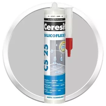 Затирка-герметик силиконовая Ceresit CS 25 серебристо-серая 280 мл