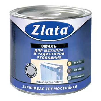 Zlata 1.9 кг, Эмаль акриловая термостойкая Для радиаторов (белая)