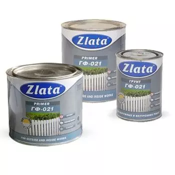 Zlata ГФ-021 1.9 кг, Грунтовка антикоррозионная алкидная (серая)