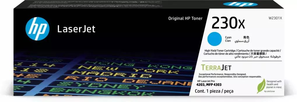 Картридж для лазерного принтера HP 230X Cyan (W2301X)