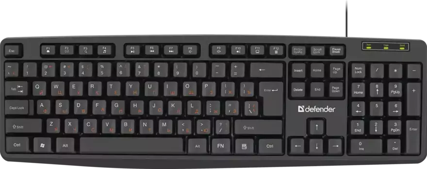 Клавиатура проводная DEFENDER Concept HB-164 RU, чёрная (45164)