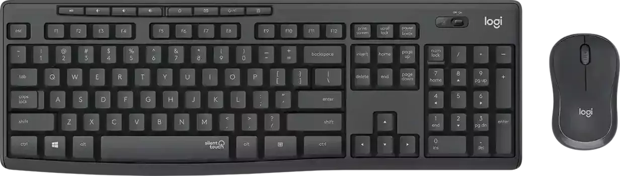 Комплект (клавиатура + мышь) беспроводной LOGITECH MK295 Silent Combo Graphite Retail (920-009807)