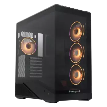 Корпус для ПК без БП HSPD F711 Black (F711-TGBK- ARGB)