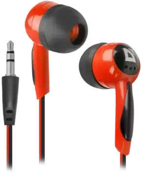 Наушники вставки DEFENDER Basic 604 (63605) чёрный + красный