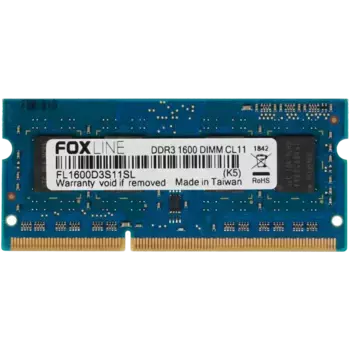 Оперативная память FOXLINE SODIMM DDR3 4GB 1600 MHz (FL1600D3S11SL-4G)