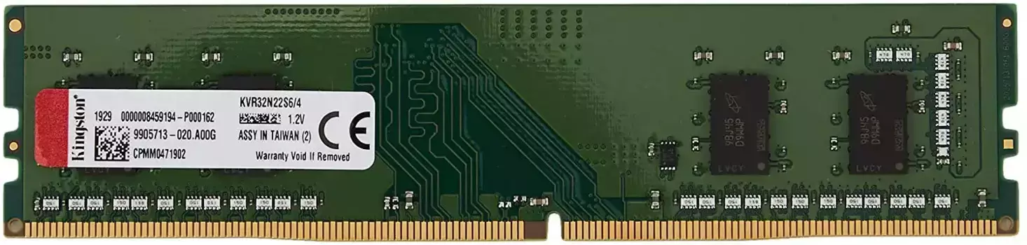 Оперативная память KINGSTON DIMM DDR4 4GB 3200 MHz (KVR32N22S6/4)