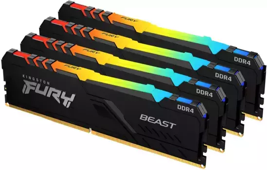 Оперативная память KINGSTON FURY Beast RGB DIMM DDR4 128GB (4x32GB) 2666 MHz (KF426C16BB2AK4/128)
