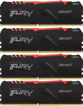 Оперативная память KINGSTON FURY Beast RGB DIMM DDR4 32GB (4x8GB) 2666 MHz (KF426C16BBAK4/32)