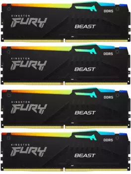 Оперативная память KINGSTON FURY Beast RGB DIMM DDR5 128GB (4x32GB) 5200 MHz (KF552C40BBAK4-128)